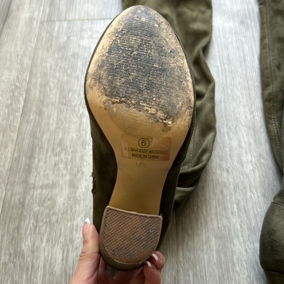 Miss Lola Green Knee High Boots - Picture 4 of 4